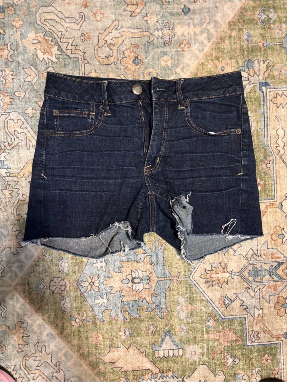 American Eagle Outfitters Dark Blue Denim Cutoff Jean Shorts